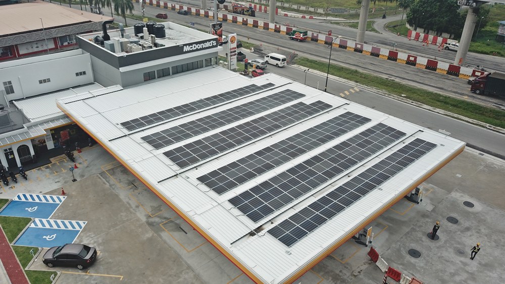 Shell service station rooftop solar installation